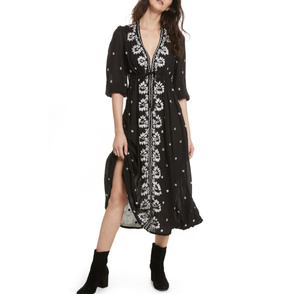 Free People Embroidered Maxi Dress
